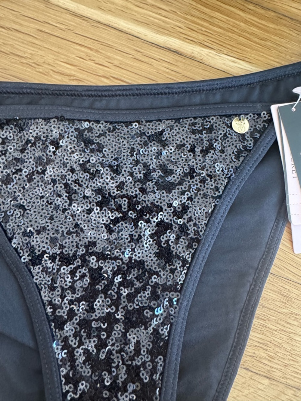 Victoria’s Secret Swim Black Sequin 2 Piece Bikini - Picture 3 of 9